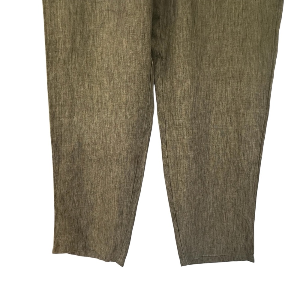 Eileen Fisher Washed Organic Linen Delave Lantern Pant Tarragon Green Small EUC - Picture 6 of 9